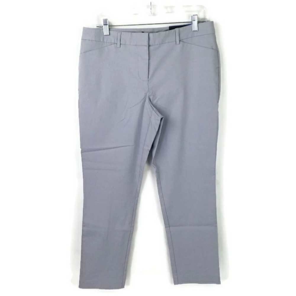 Mario Serrani Dove Gray Stretch Slim Fit Tummy Control Cropped Pants Womens 10